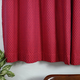 Buy Red Cotton Window Jacquard Curtain (5 x 3 Feet)