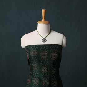 Sambalpuri Ikat Cotton 2pc Unstitched Dress Material Kurta Set with Jewellery 15