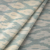 White - Handloom Cotton Pochampally Ikat Fabric 12