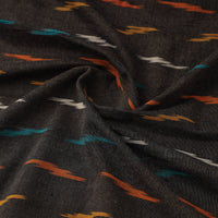 Black - Handloom Cotton Pochampally Ikat Fabric 13