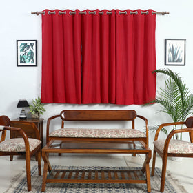 Buy Red Cotton Window Jacquard Curtain (5 x 3 Feet)