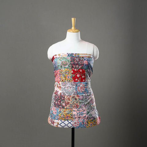 Multicolor - sanganeri patchwork unstitched kurta material