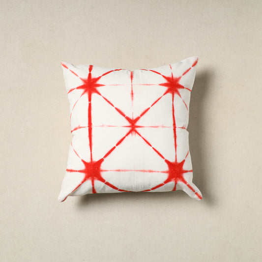 Red - Shibori Tie-Dye Cotton Cushion Cover 01