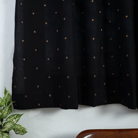 Buy Black Cotton Window Jacquard Curtain (5 x 3 Feet)