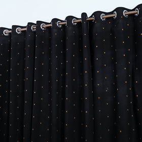Buy Black Cotton Window Jacquard Curtain (5 x 3 Feet)