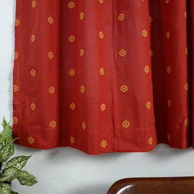 Buy Red Cotton Window Jacquard Curtain (5 x 3 Feet)