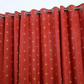 Buy Red Cotton Window Jacquard Curtain (5 x 3 Feet)