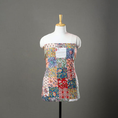 Multicolor - sanganeri patchwork unstitched kurta material