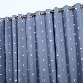 Buy Blue Cotton Window Jacquard Curtain (5 x 3 Feet)