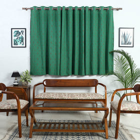 Buy Green Cotton Window Jacquard Curtain (5 x 3 Feet)