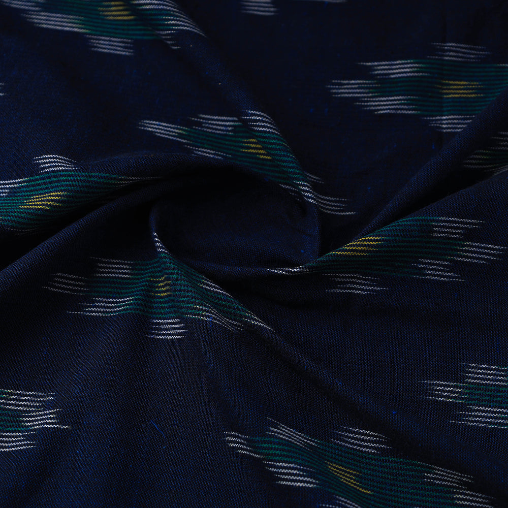 Blue - Handloom Cotton Pochampally Ikat Fabric 17