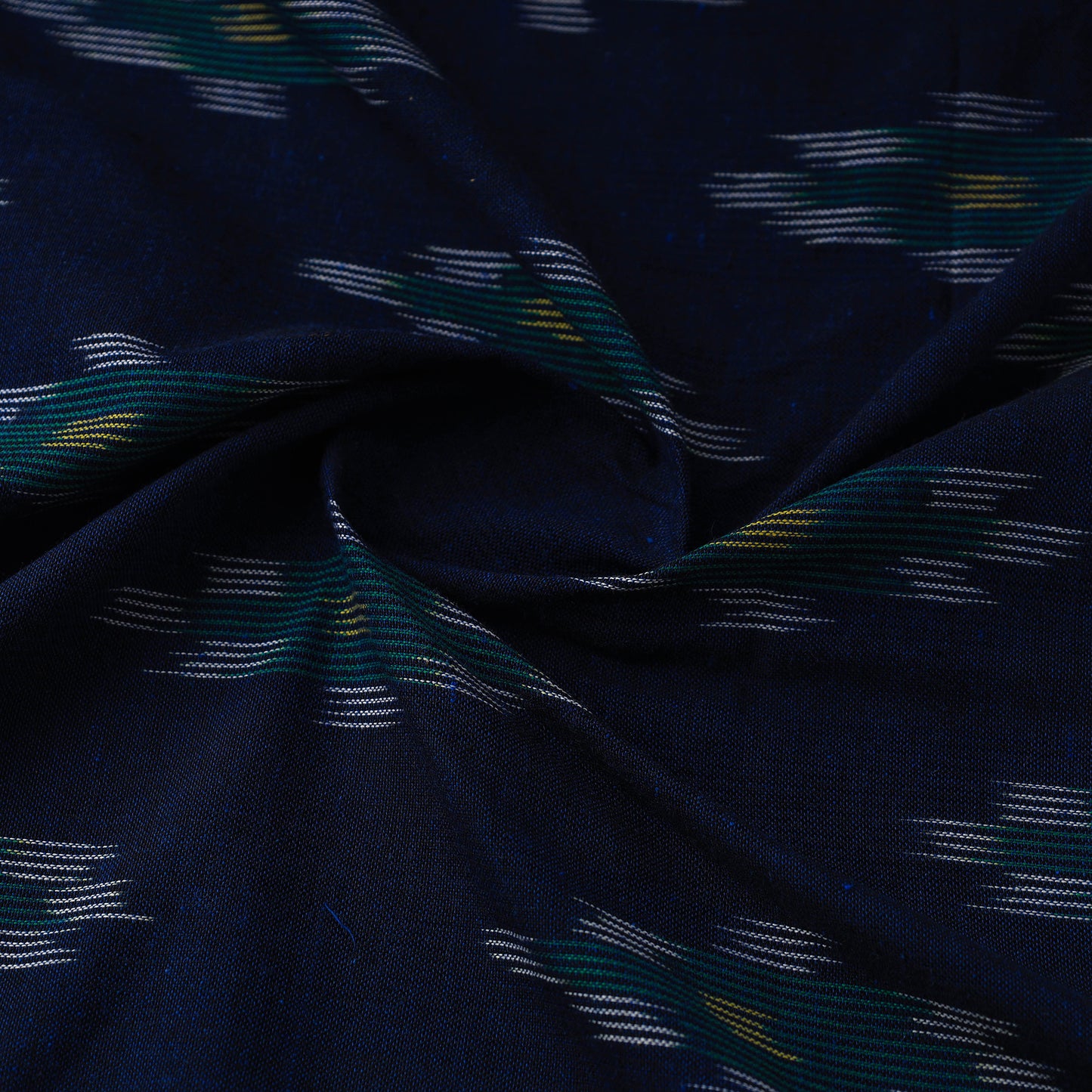 Blue - Handloom Cotton Pochampally Ikat Fabric 17