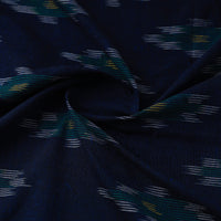 Blue - Handloom Cotton Pochampally Ikat Fabric 17