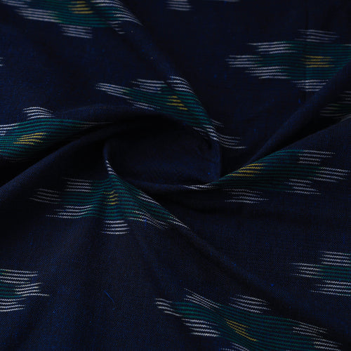 Blue - Handloom Cotton Pochampally Ikat Fabric 17