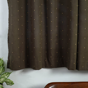  Olive Green Cotton Window Jacquard Curtain (5 x 3 Feet)
