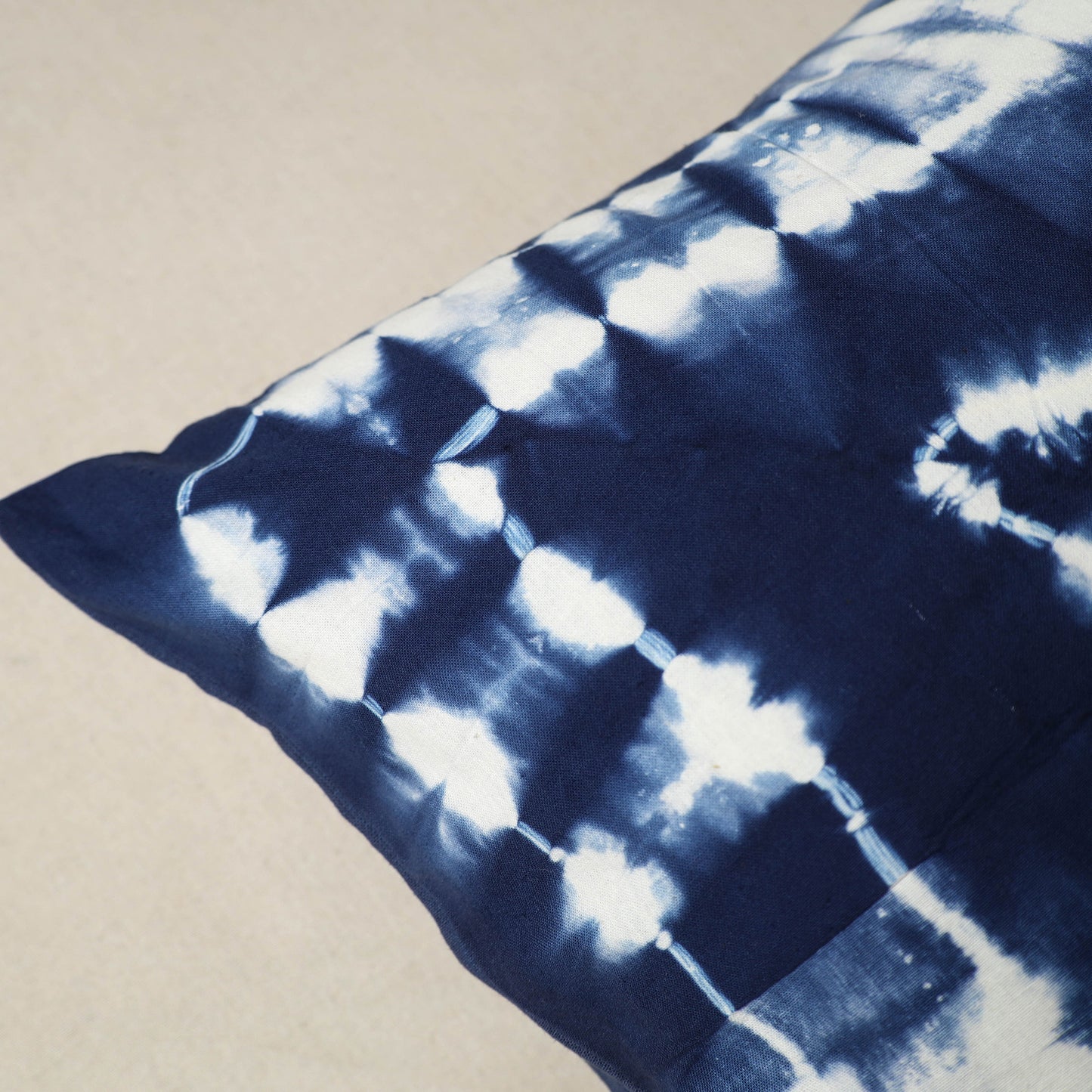 Blue - Shibori Tie-Dye Cotton Cushion Cover 07