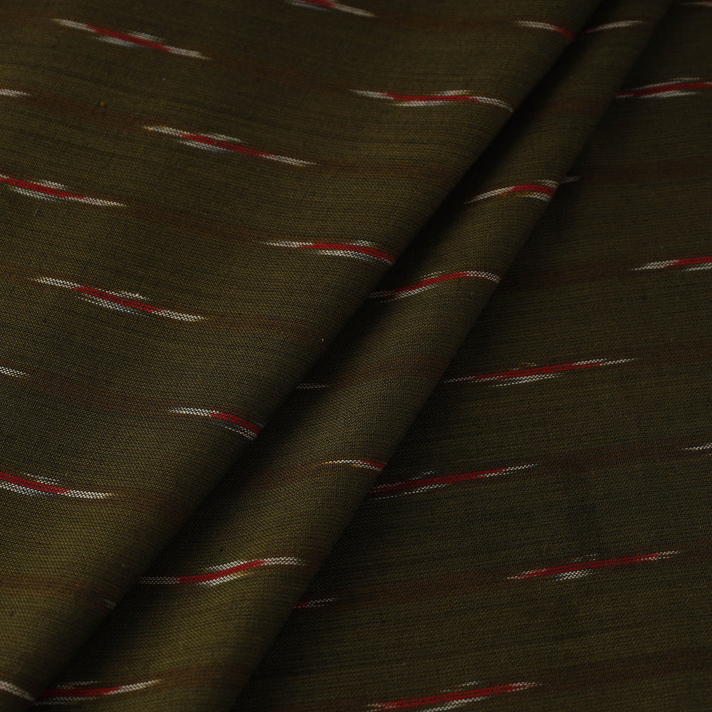 Green - Handloom Cotton Pochampally Ikat Fabric 18