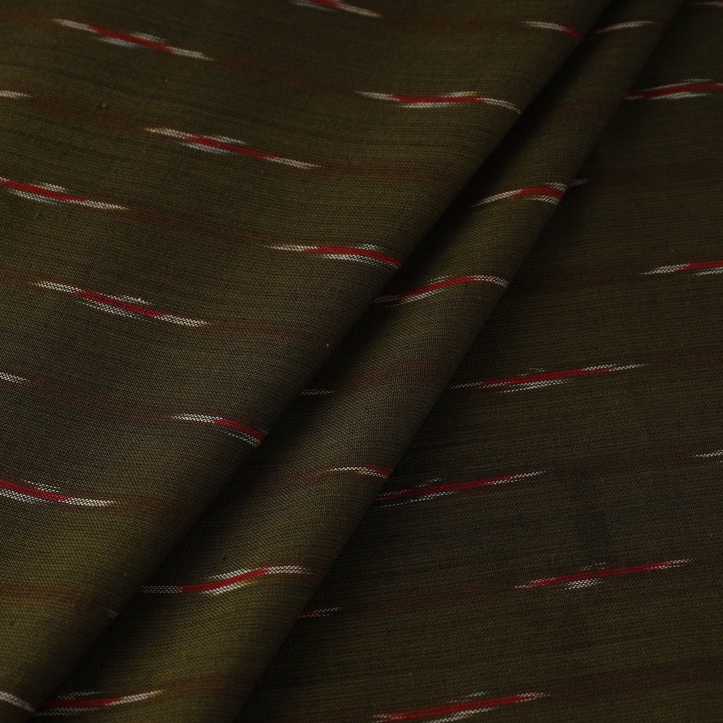 Green - Handloom Cotton Pochampally Ikat Fabric 18