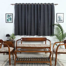  Black Cotton Window Jacquard Curtain (5 x 3 Feet)