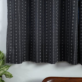  Black Cotton Window Jacquard Curtain (5 x 3 Feet)
