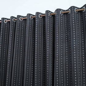  Black Cotton Window Jacquard Curtain (5 x 3 Feet)