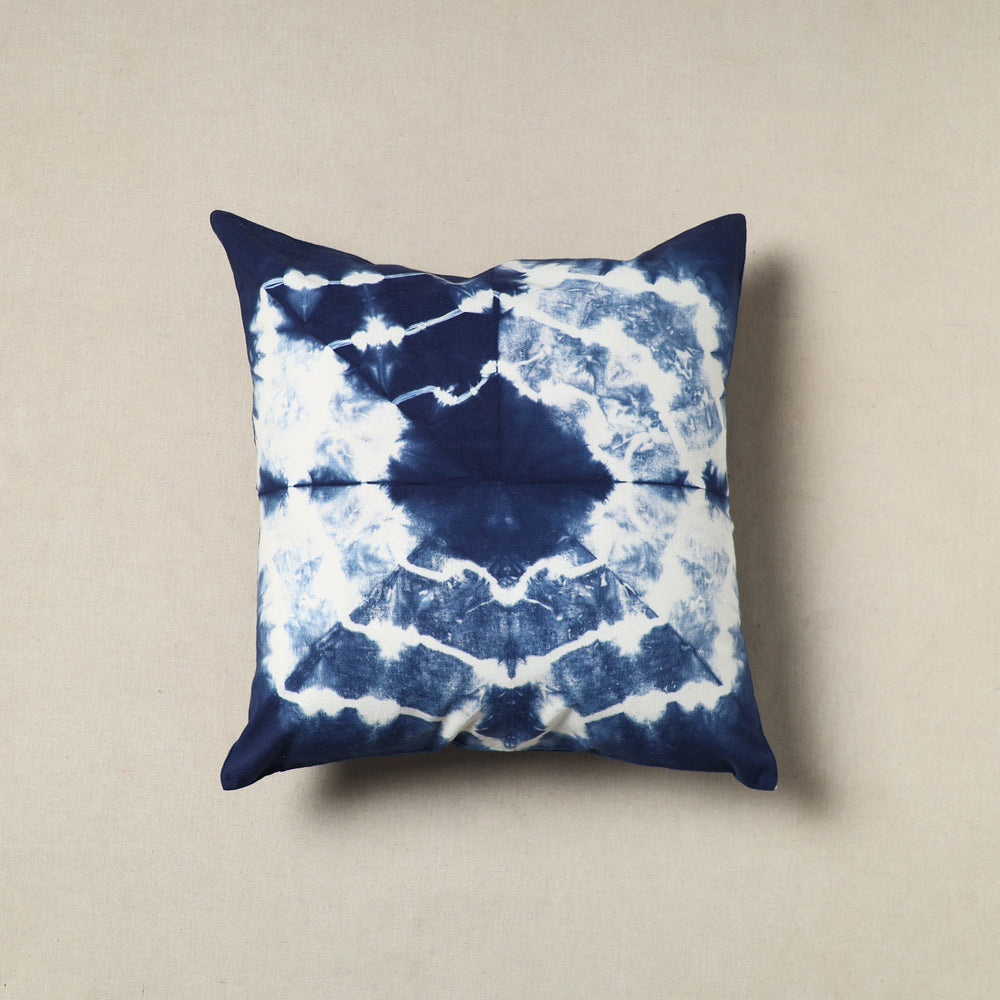 Blue - Shibori Tie-Dye Cotton Cushion Cover 09