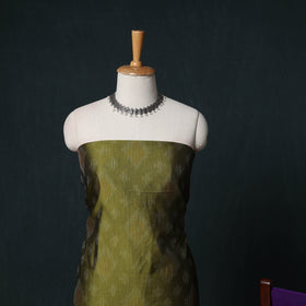 Pochampally Ikat Silk Cotton Kurta,Bottom & Dupatta Unstitched Dress Material Suit Set 08