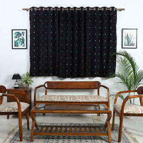 Black - Cotton Window Jacquard Curtain (5 x 3 Feet) 23