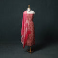 Pink - Kutch Hand Block Batik Print Kota Doria Cotton 3pc Unstitched Dress Material Suit Set 04