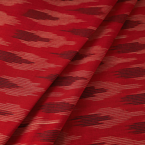 Red - Handloom Cotton Pochampally Ikat Fabric 19