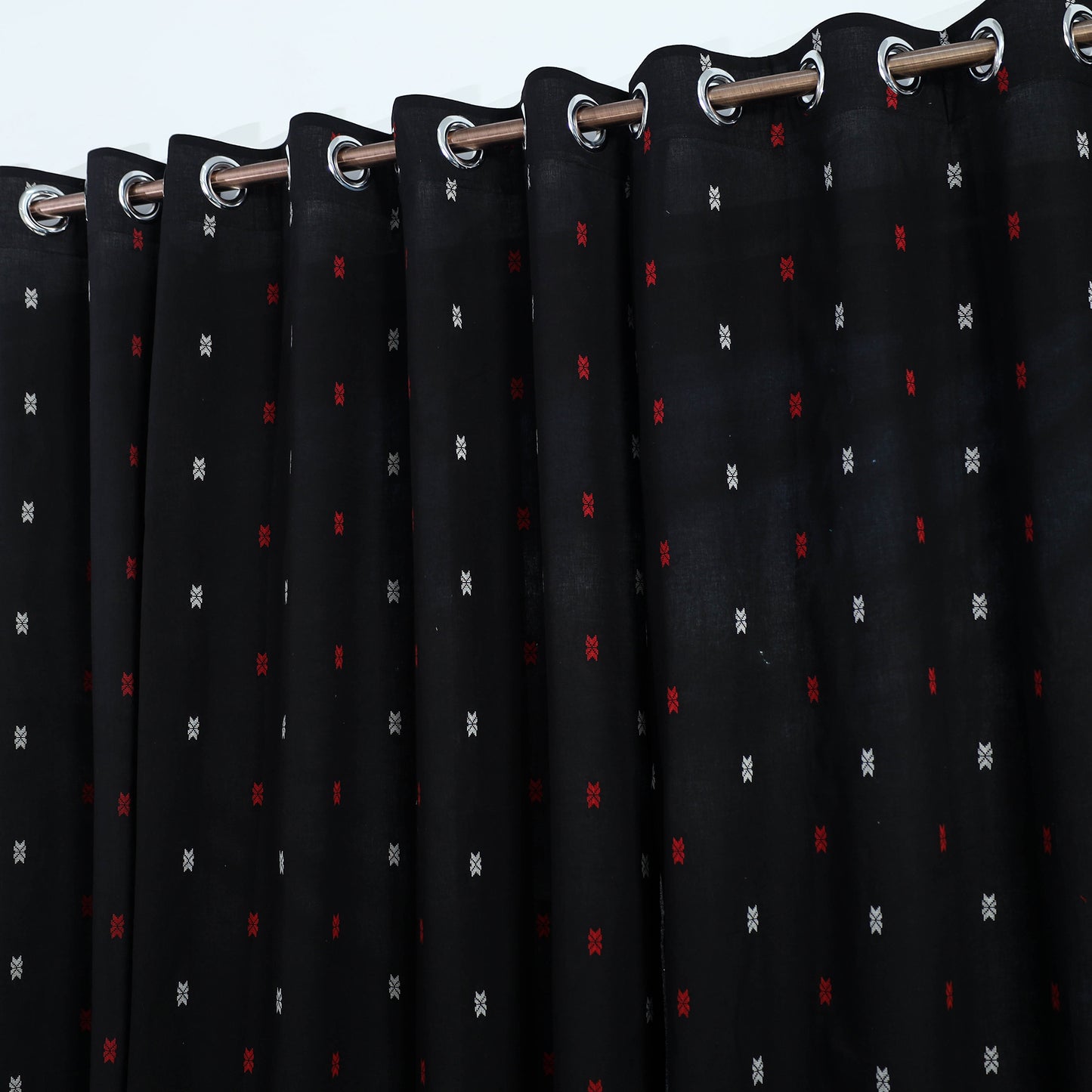 Black - Cotton Window Jacquard Curtain (5 x 3 Feet) 23