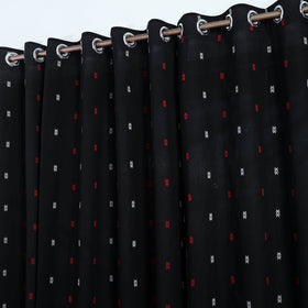 Black - Cotton Window Jacquard Curtain (5 x 3 Feet) 23