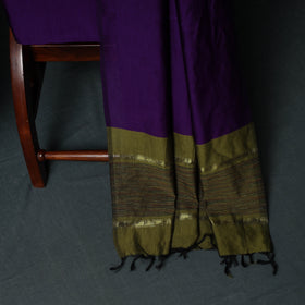 Pochampally Ikat Silk Cotton Kurta,Bottom & Dupatta Unstitched Dress Material Suit Set 08