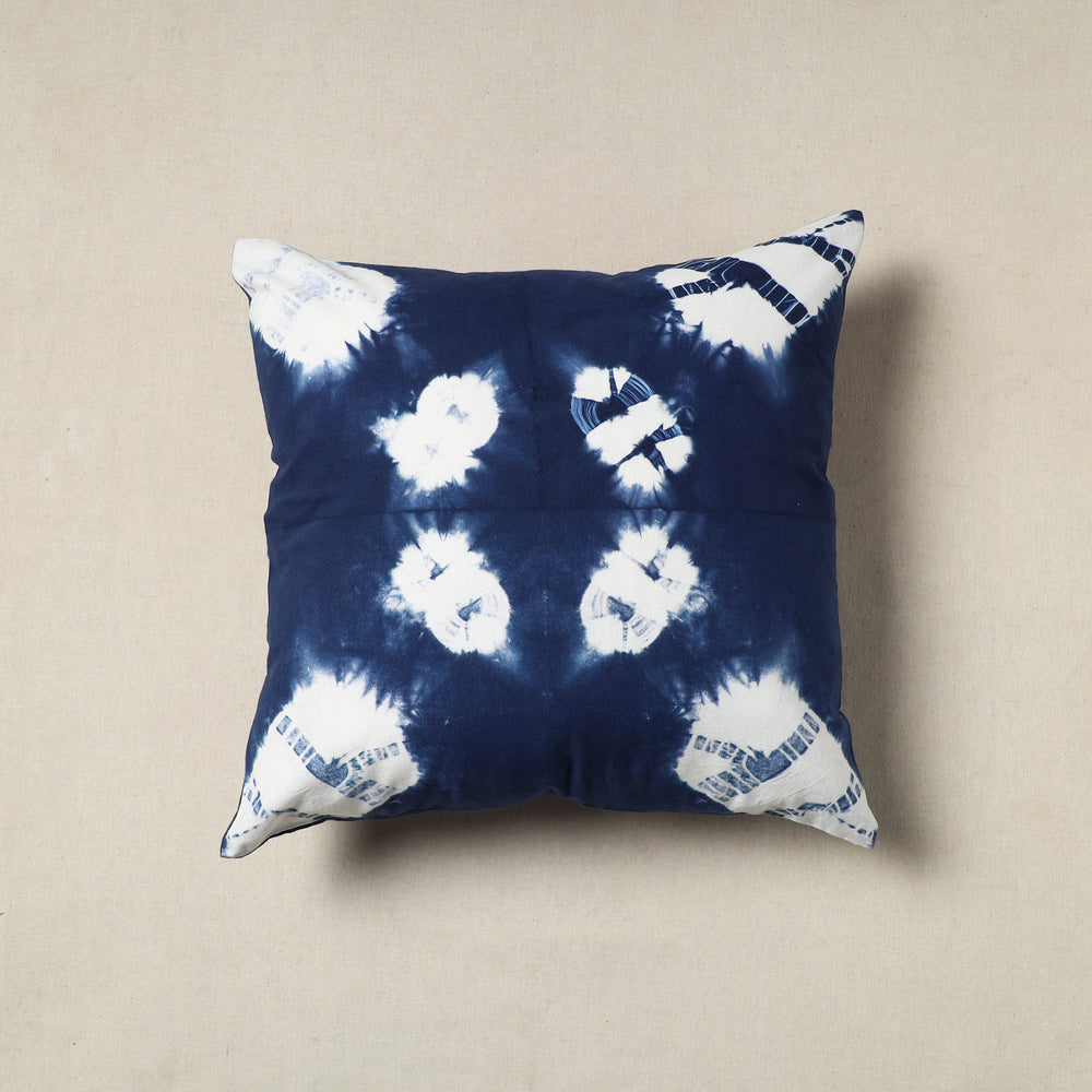 Blue - Shibori Tie-Dye Cotton Cushion Cover 10