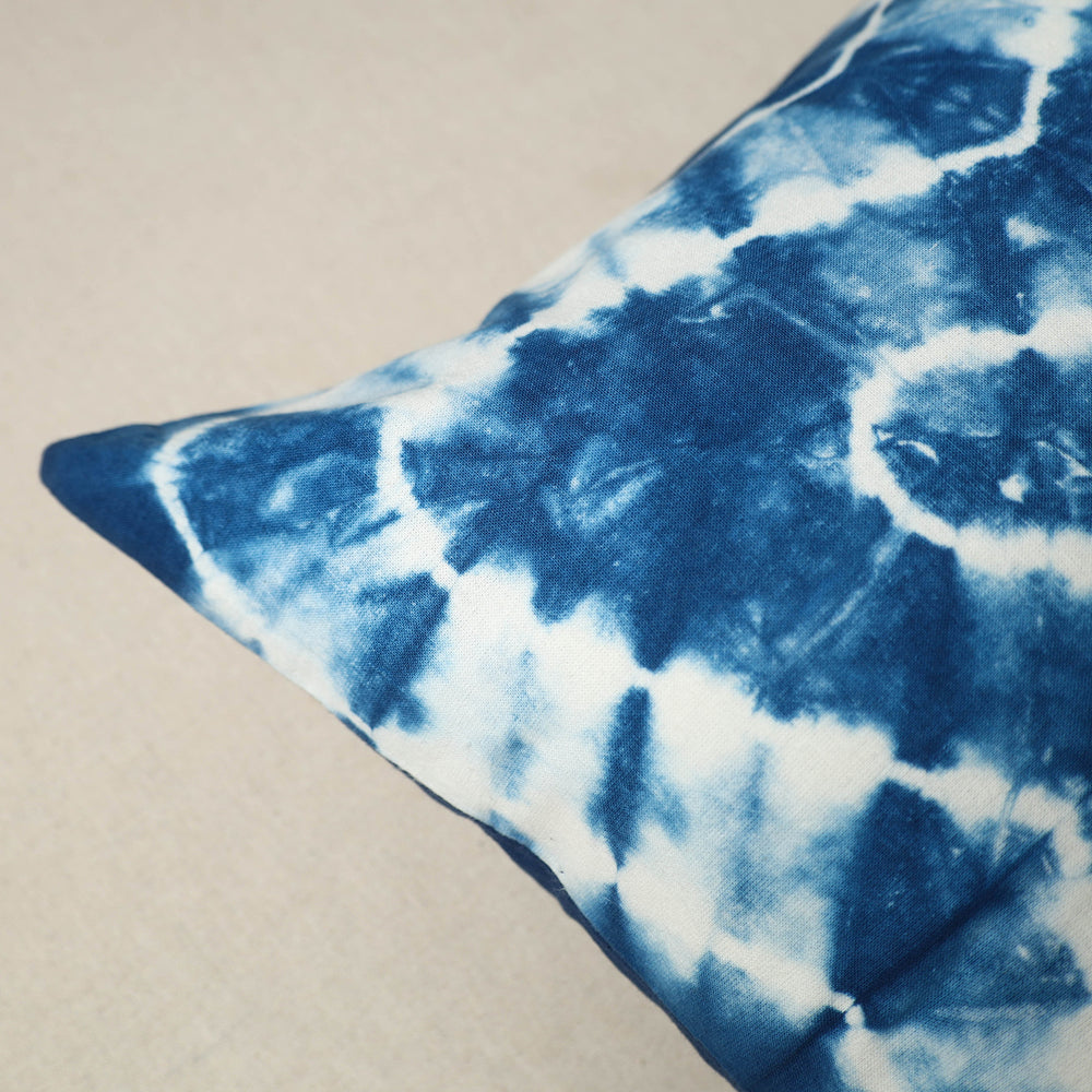 Blue - Shibori Tie-Dye Cotton Cushion Cover 11