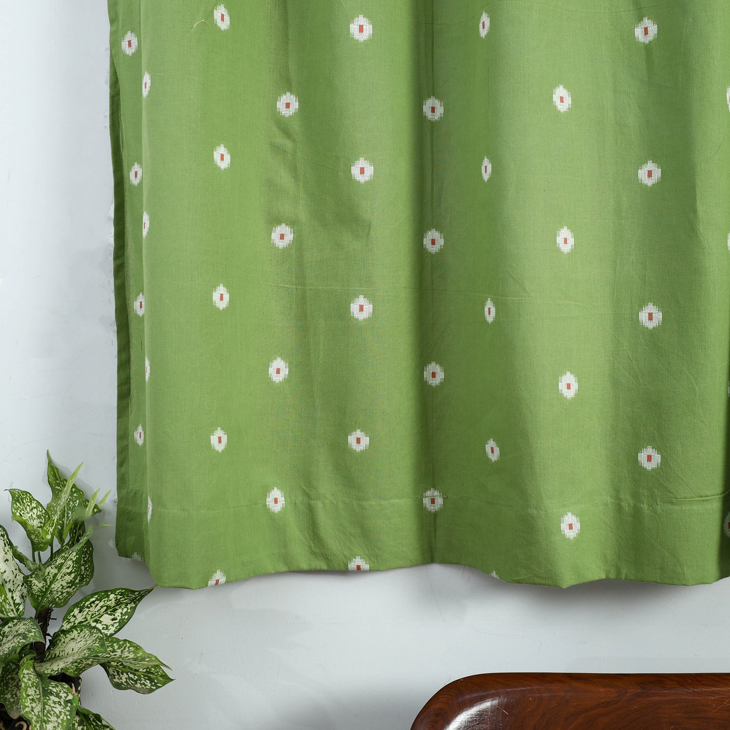 Green - Cotton Window Jacquard Curtain (5 x 3 Feet) 25