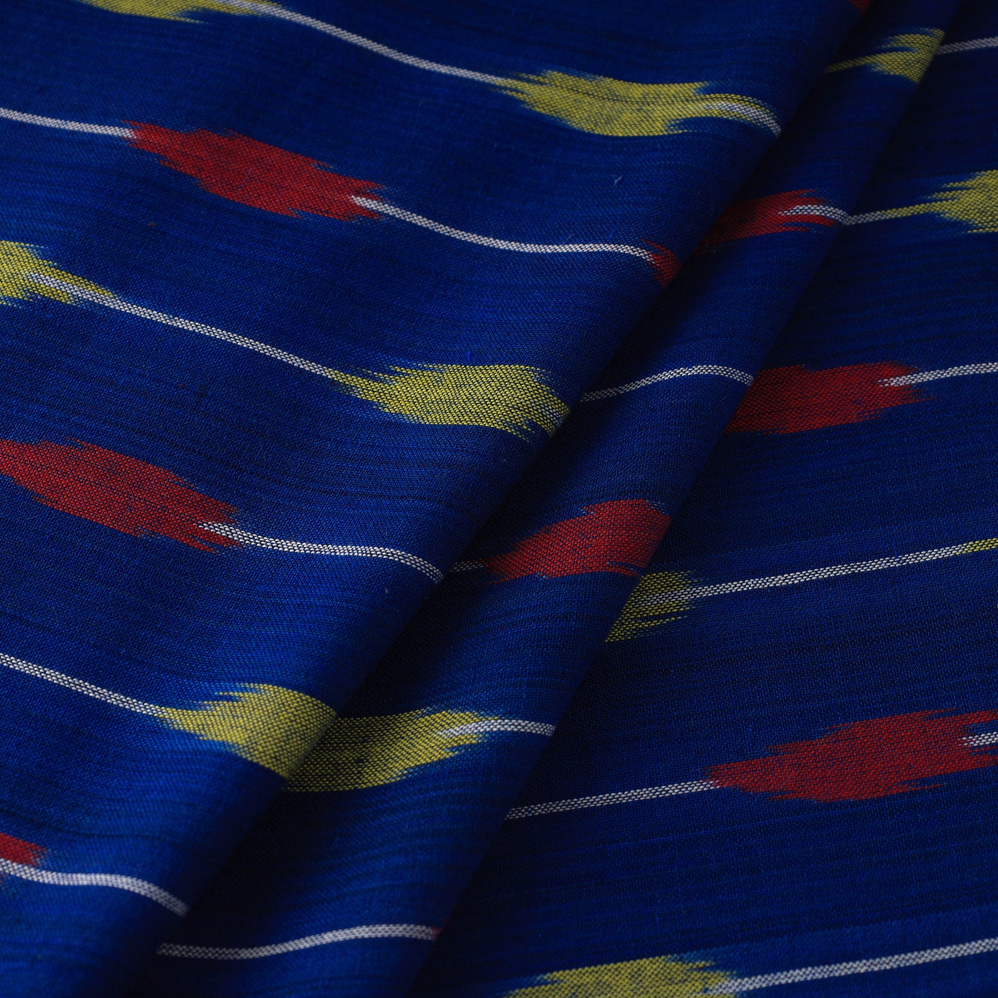 Blue - Handloom Cotton Pochampally Ikat Fabric 21