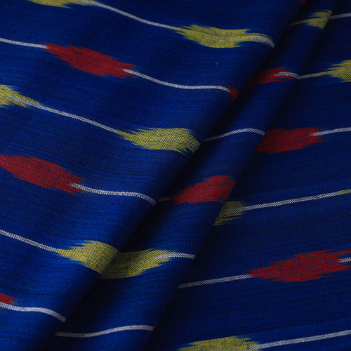 Blue - Handloom Cotton Pochampally Ikat Fabric 21