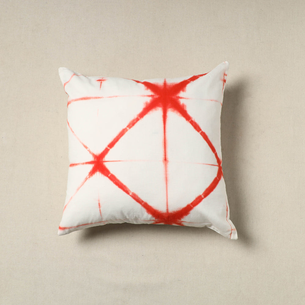 Red - Shibori Tie-Dye Cotton Cushion Cover 12