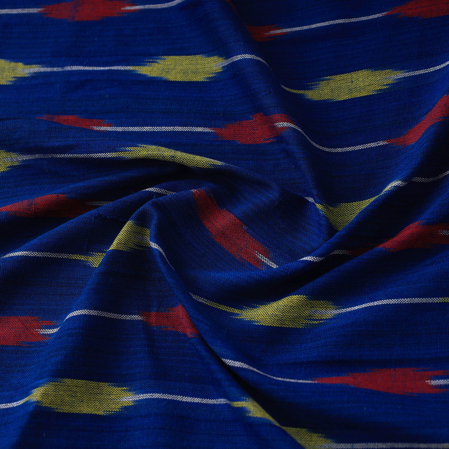 Blue - Handloom Cotton Pochampally Ikat Fabric 21