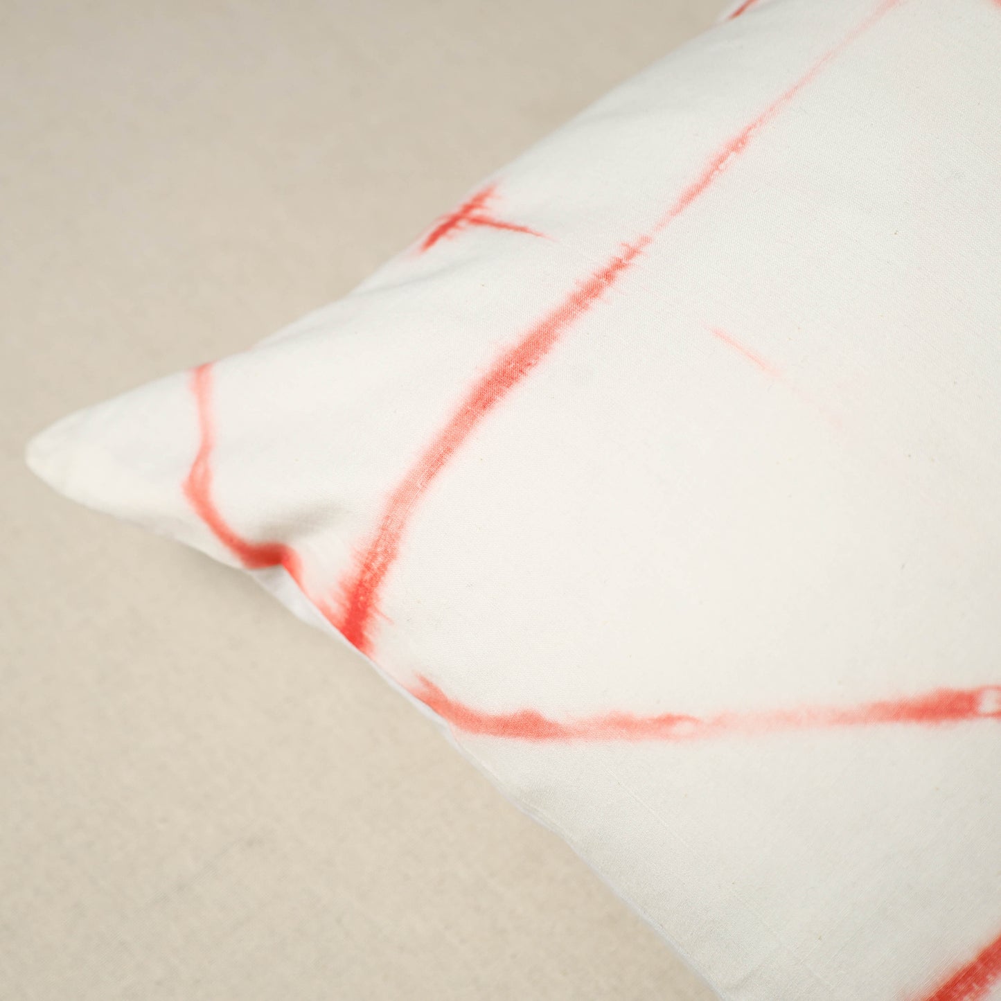 Red - Shibori Tie-Dye Cotton Cushion Cover 12