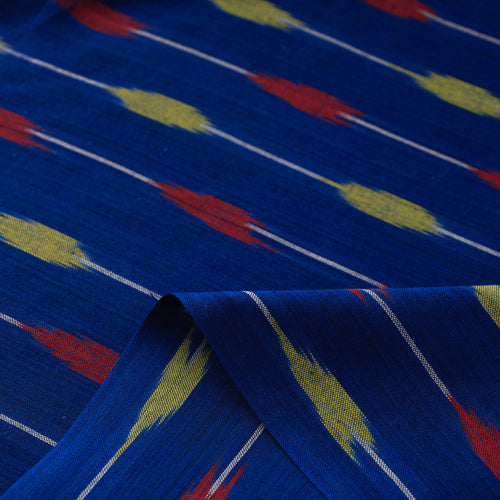 Blue - Handloom Cotton Pochampally Ikat Fabric 21