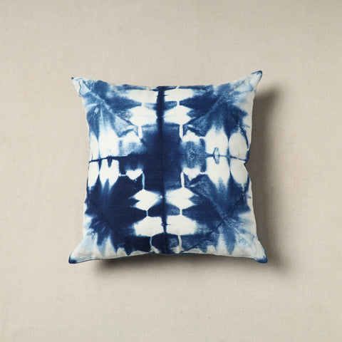 Blue - Shibori Tie-Dye Cotton Cushion Cover 04