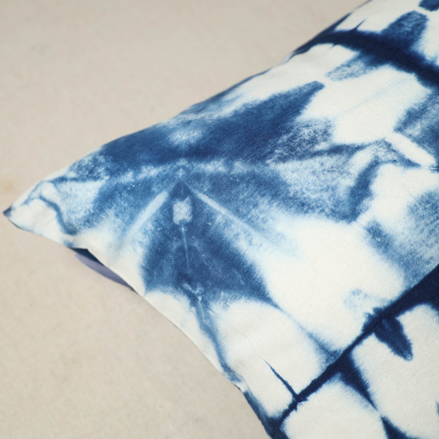 Blue - Shibori Tie-Dye Cotton Cushion Cover 04