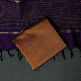 Pochampally Ikat Silk Cotton Kurta,Bottom & Dupatta Unstitched Dress Material Suit Set 13
