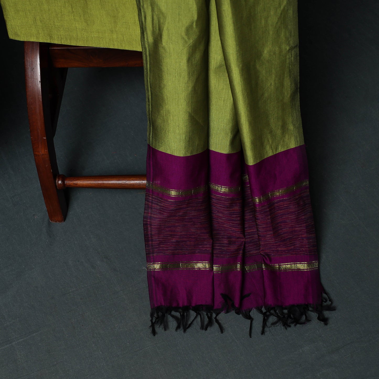 Pochampally Ikat Silk Cotton Kurta,Bottom & Dupatta Unstitched Dress Material Suit Set 15