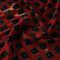 Red - Modal Silk Ajrakh Print Fabric 07