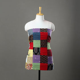Multicolor - handcrafted patchwork cotton unstitched kurta