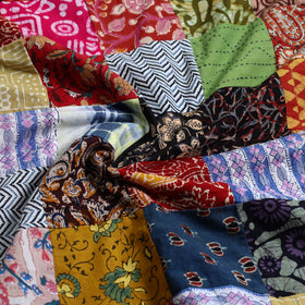 Multicolor - handcrafted patchwork cotton unstitched kurta