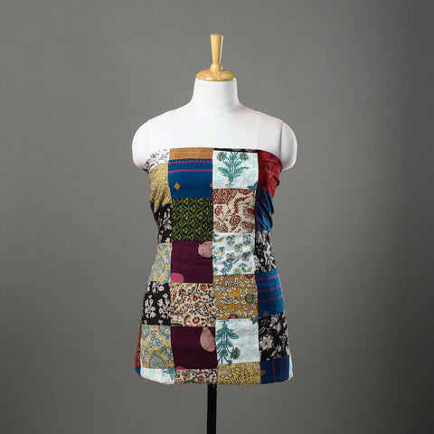 Multicolor - handcrafted patchwork cotton unstitched kurta